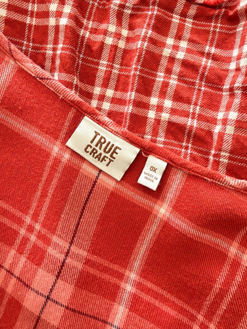 True Craft Plaid Bay Doll Style Dress - Womens Size 0X (Fits like medium/large)